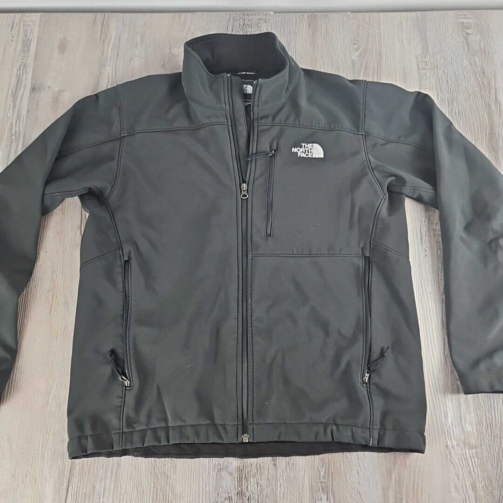 The North Face Jacket Mens Medium Black Zip Pleated Cropped Coat Shell